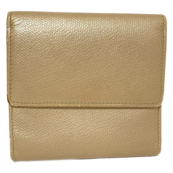 Auth CHANEL CC Button - Beige Calfskin Double-hook Wallet - Picture 7 of 12